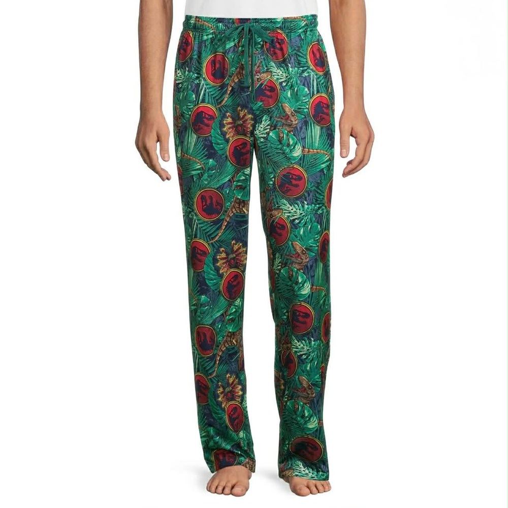 Jurassic Park, Adult Mens, Logo Pajamas Sleep Pants, 2XL